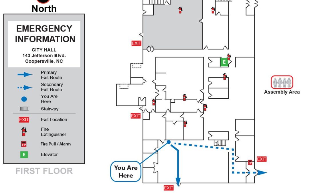 Primary and Secondary Fire Exit Routes Building Maps