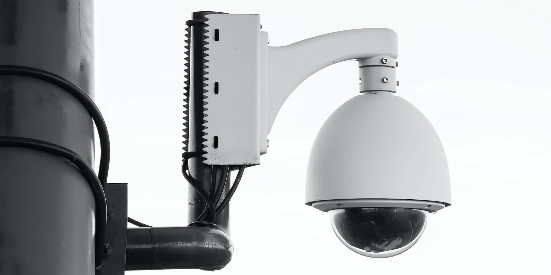 security camera on a wall