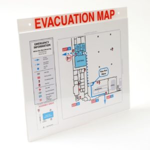 Acrylic Evacuation Map Holder with Label