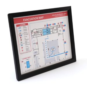 Evacuation Map Frame / Flat, Narrow Profile Black