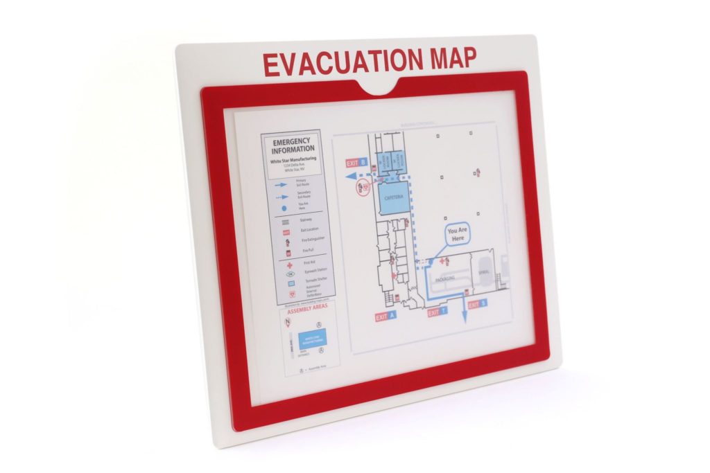 High Visibility Evacuation Map Holder Building Maps