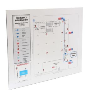 Industrial Evacuation Map Sign / for Wet, Dirty Environments / Special Order