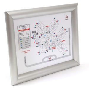 Anti-Tamper Evacuation Map Frame / Round, Standard Profile