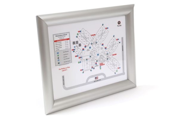 Anti-Tamper Evacuation Map Frame / Round, Standard Profile