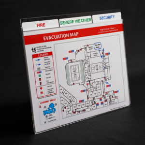 Tabbed Polystyrene Safety Maps with Acrylic Holder